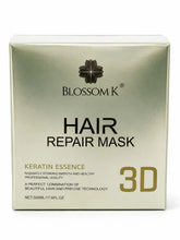 Blossom K Hair Repair Mask box in a metallic gold and beige color scheme with black and gold text, on a white background.