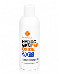 A white bottle of Blossom K Hydrogen Peroxide 20 Vol (6%) hair developer, featuring an orange logo and black and orange text on a clean white background.